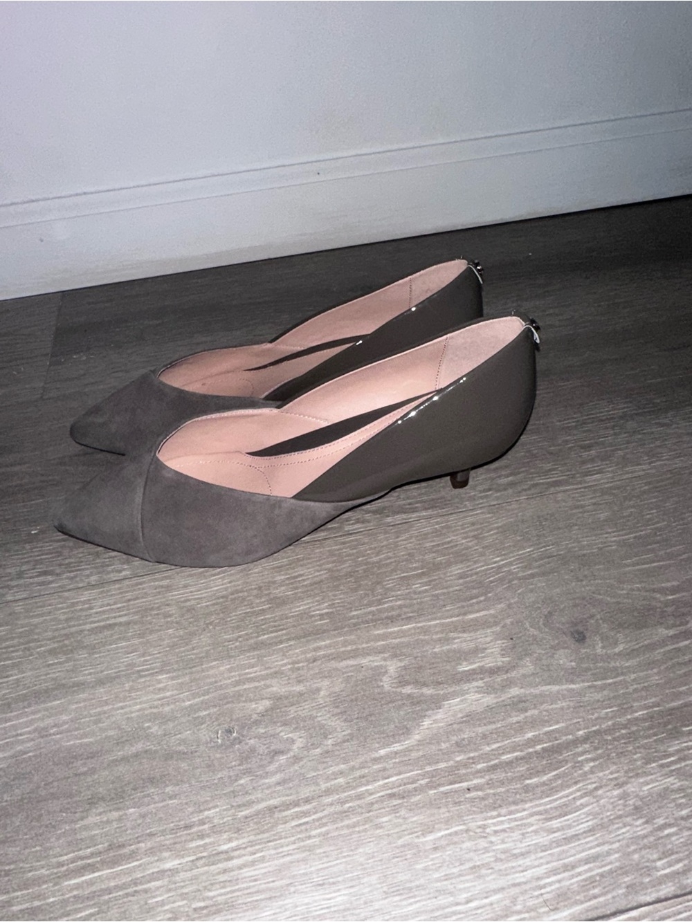 Taryn Rose Suede & Leather Kitten Heel Pumps